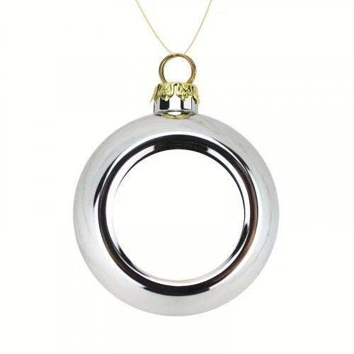 8cm Silver Christmas tree bulb